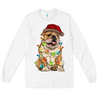 White christmas bulldog Long Sleeve Tee - RanaPortraitStore