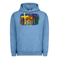 Pigment Pebble Blue True Story Holy Family Urban Hoodie - MaliasSmallBusiness