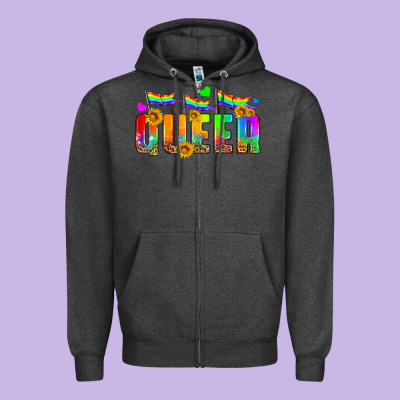 Queer Zipper Hoodie Designed By Hra Design Shop