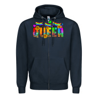 Navy queer Zipper Hoodie - HRA Design Shop