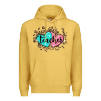 Antique Gold heart teacher Premium Hoodie - MaliasSmallBusiness