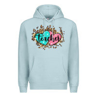 Blue Mist heart teacher Premium Hoodie - MaliasSmallBusiness