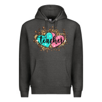 Charcoal Heather heart teacher Premium Hoodie - MaliasSmallBusiness