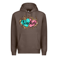 Coffee heart teacher Premium Hoodie - MaliasSmallBusiness