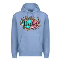 Colony Blue heart teacher Premium Hoodie - MaliasSmallBusiness
