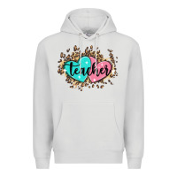 Dove Grey heart teacher Premium Hoodie - MaliasSmallBusiness