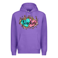 Purple heart teacher Premium Hoodie - MaliasSmallBusiness
