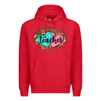 Red heart teacher Premium Hoodie - MaliasSmallBusiness