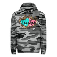Slate Camo heart teacher Premium Hoodie - MaliasSmallBusiness