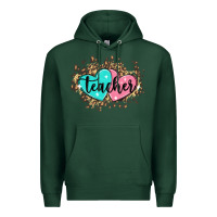 Sports Green heart teacher Premium Hoodie - MaliasSmallBusiness