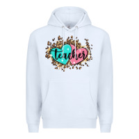 White heart teacher Premium Hoodie - MaliasSmallBusiness