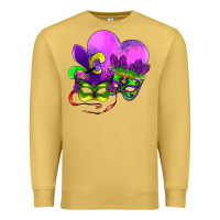 Antique Gold mardi gras heart and mask Premium Sweatshirt - AdoDesignShop
