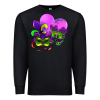 Black mardi gras heart and mask Premium Sweatshirt - AdoDesignShop