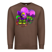 Chestnut mardi gras heart and mask Premium Sweatshirt - AdoDesignShop
