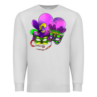 Dove Grey mardi gras heart and mask Premium Sweatshirt - AdoDesignShop
