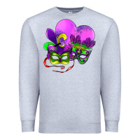 Heather Grey mardi gras heart and mask Premium Sweatshirt - AdoDesignShop