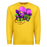 Lemon mardi gras heart and mask Premium Sweatshirt - AdoDesignShop
