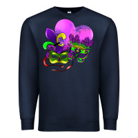 Navy mardi gras heart and mask Premium Sweatshirt - AdoDesignShop