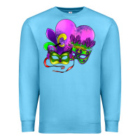 Ocean Blue mardi gras heart and mask Premium Sweatshirt - AdoDesignShop