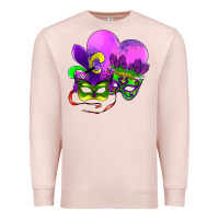 Pale Pink mardi gras heart and mask Premium Sweatshirt - AdoDesignShop