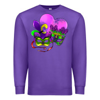 Purple mardi gras heart and mask Premium Sweatshirt - AdoDesignShop