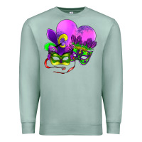 Seafoam mardi gras heart and mask Premium Sweatshirt - AdoDesignShop