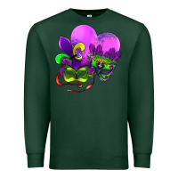 Sports Green mardi gras heart and mask Premium Sweatshirt - AdoDesignShop