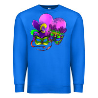 True Royal mardi gras heart and mask Premium Sweatshirt - AdoDesignShop