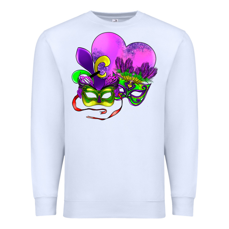 Mardi Gras Heart And Mask Premium Sweatshirt by AdoDesignShop | Teevron