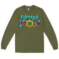 Army Green blessed mom sunflower Long Sleeve Tee - Zillion Design Studio