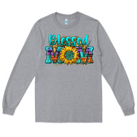 Heather Grey blessed mom sunflower Long Sleeve Tee - Zillion Design Studio