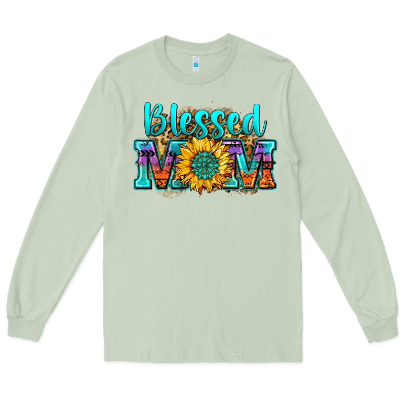 Blessed Mom Sunflower Long Sleeve Tee by Zillion Design Studio | Teevron