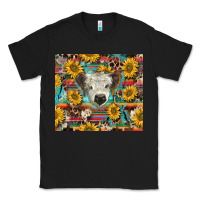 Black white Scottish calf and sunflowers Classic Tee - BarkalooDesign