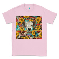 Bubblegum Pink white Scottish calf and sunflowers Classic Tee - BarkalooDesign