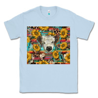 Dusty Blue white Scottish calf and sunflowers Classic Tee - BarkalooDesign
