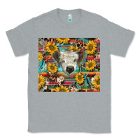 Heather Grey white Scottish calf and sunflowers Classic Tee - BarkalooDesign
