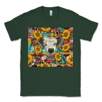 Sports Green white Scottish calf and sunflowers Classic Tee - BarkalooDesign