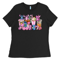 Black stitch and lilo pink christmas coffee cups Ladies Tee - AdoDesignShop