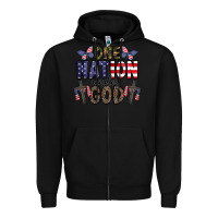 Black one nation under god Zipper Hoodie - CowhideDigitalArt