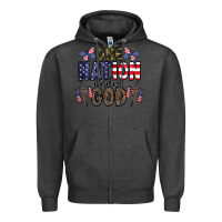 Charcoal Heather one nation under god Zipper Hoodie - CowhideDigitalArt