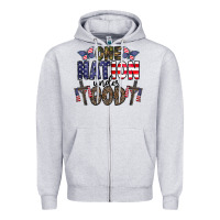 Heather Grey one nation under god Zipper Hoodie - CowhideDigitalArt