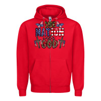 Red one nation under god Zipper Hoodie - CowhideDigitalArt