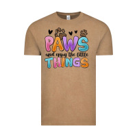 Vintage Coffee paws and enjoy the little things Vintage Tee - MaliasSmallBusiness
