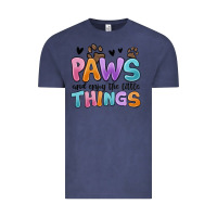 Vintage Denim paws and enjoy the little things Vintage Tee - MaliasSmallBusiness
