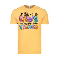 Vintage Mustard paws and enjoy the little things Vintage Tee - MaliasSmallBusiness