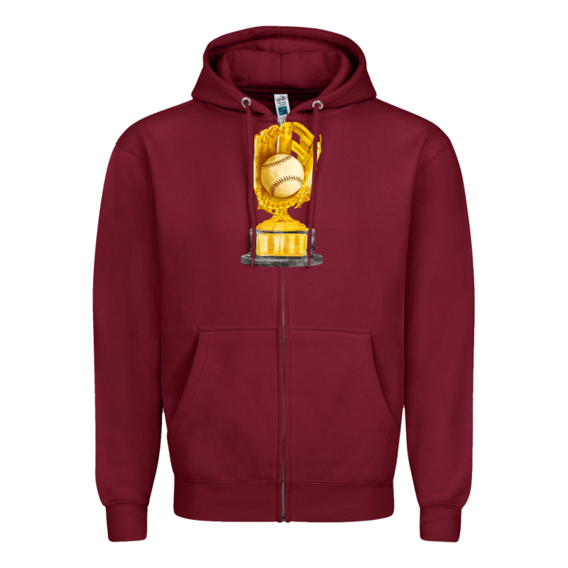 Baseball Throphy Cup Fa Element Zipper Hoodie by FaDigitalArtStudio | Teevron