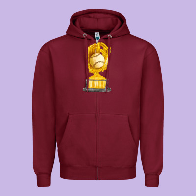 Baseball Throphy Cup Fa Element Zipper Hoodie Designed By Fadigitalartstudio
