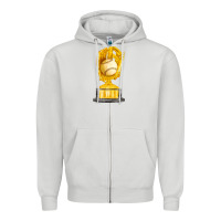 Dove Grey baseball throphy cup fa element Zipper Hoodie - FaDigitalArtStudio