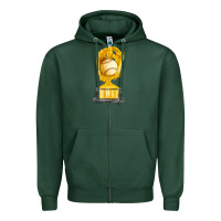 Sports Green baseball throphy cup fa element Zipper Hoodie - FaDigitalArtStudio