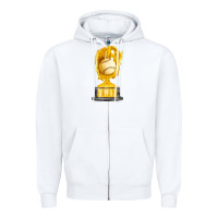 White baseball throphy cup fa element Zipper Hoodie - FaDigitalArtStudio